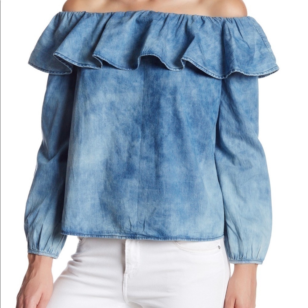 Do+be off shoulder denim top long sleeve medium